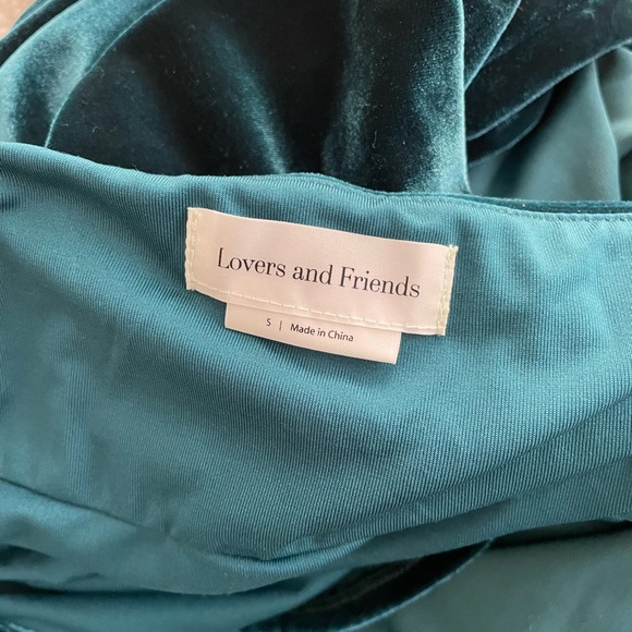 Lovers and Friends Teal Velvet Dress - Picture 4 of 5